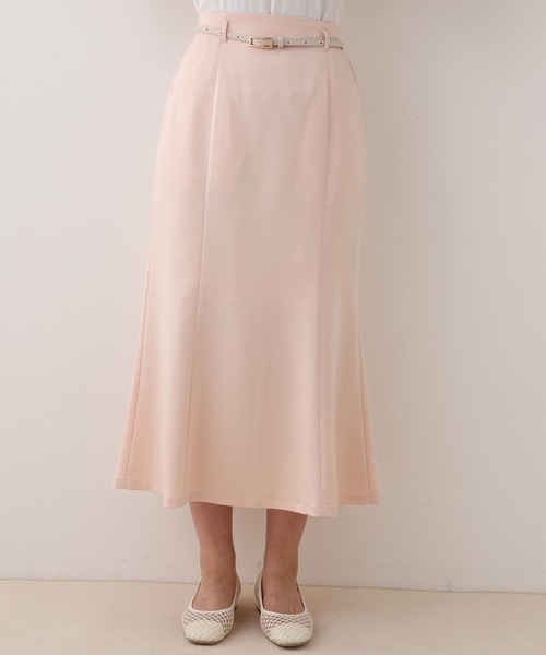 one after another NICE CLAUP（ワンアフターアナザーナイスクラップ）の「ベルト付きマーメイドスカート（スカート・レディース・ベージュ/グリーン系その他/ピンク系その他/ライトピンク・FREE）」の4枚目の写真