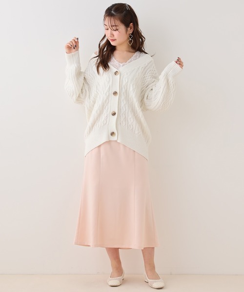 one after another NICE CLAUP（ワンアフターアナザーナイスクラップ）の「ベルト付きマーメイドスカート（スカート・レディース・ベージュ/グリーン系その他/ピンク系その他/ライトピンク・FREE）」の7枚目の写真