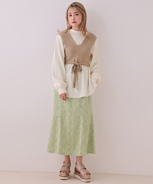 one after another NICE CLAUP（ワンアフターアナザーナイスクラップ）の「ベルト付きマーメイドスカート（スカート・レディース・ベージュ/グリーン系その他/ピンク系その他/ライトピンク・FREE）」の16枚目の写真