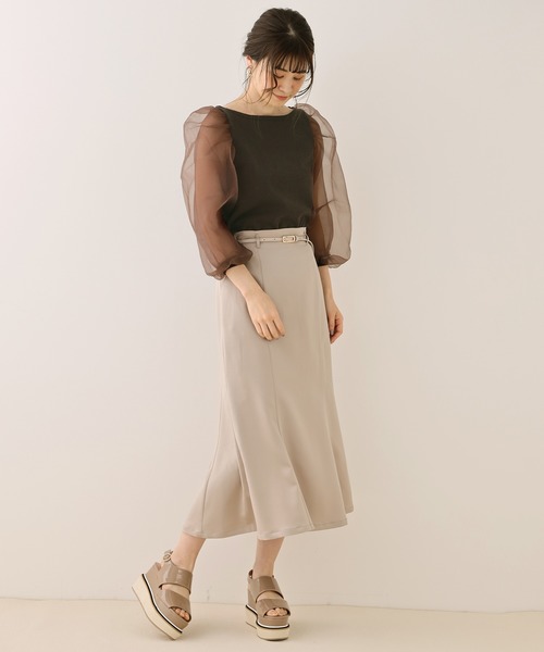 one after another NICE CLAUP（ワンアフターアナザーナイスクラップ）の「ベルト付きマーメイドスカート（スカート・レディース・ベージュ/グリーン系その他/ピンク系その他/ライトピンク・FREE）」の12枚目の写真