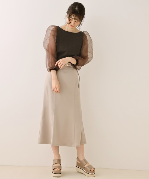 one after another NICE CLAUP（ワンアフターアナザーナイスクラップ）の「ベルト付きマーメイドスカート（スカート・レディース・ベージュ/グリーン系その他/ピンク系その他/ライトピンク・FREE）」の13枚目の写真