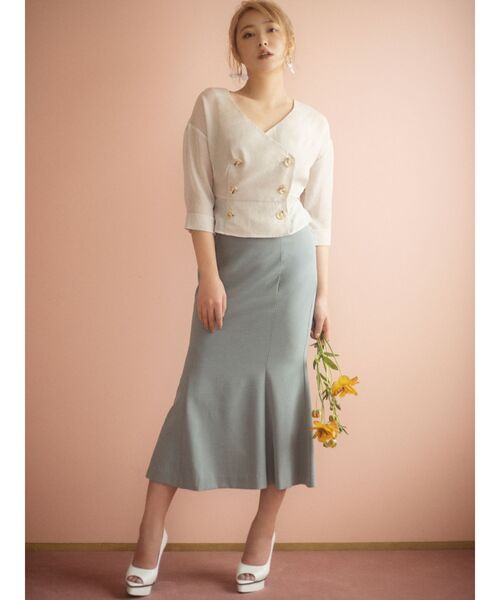 RESEXXY(リゼクシー)の「ノーカラーシアージャケット(ノーカラージャケット・レディース・ブラック/ベージュ/グリーン・FREE)」の4枚目の写真