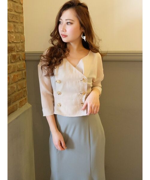 RESEXXY(リゼクシー)の「ノーカラーシアージャケット(ノーカラージャケット・レディース・ブラック/ベージュ/グリーン・FREE)」の8枚目の写真