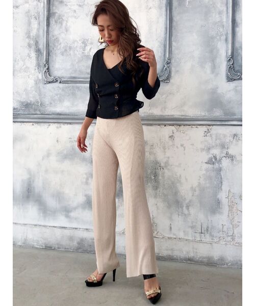 RESEXXY(リゼクシー)の「ノーカラーシアージャケット(ノーカラージャケット・レディース・ブラック/ベージュ/グリーン・FREE)」の14枚目の写真