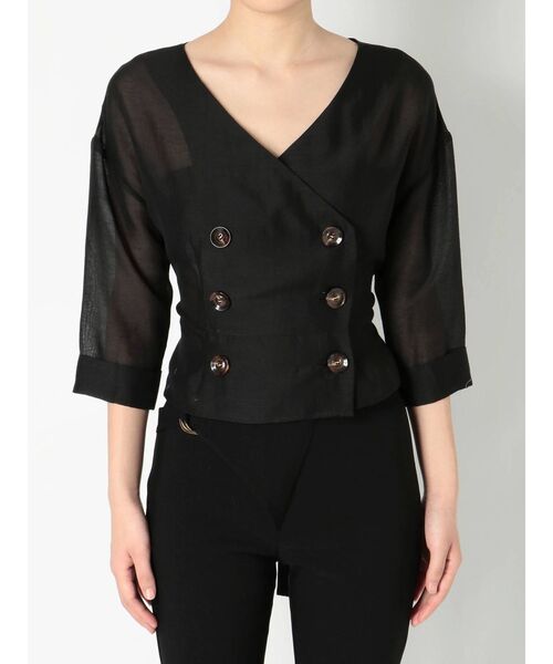 RESEXXY(リゼクシー)の「ノーカラーシアージャケット(ノーカラージャケット・レディース・ブラック/ベージュ/グリーン・FREE)」の19枚目の写真