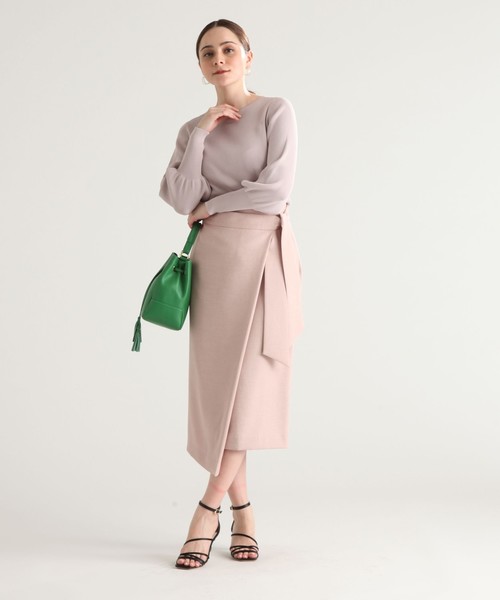 Tiara(ティアラ)の「袖ボリュームリブニット(ニット/セーター・レディース・ライトピンク/ライトブルー/アイボリー/イエロー/ライラック・FREE)」の5枚目の写真