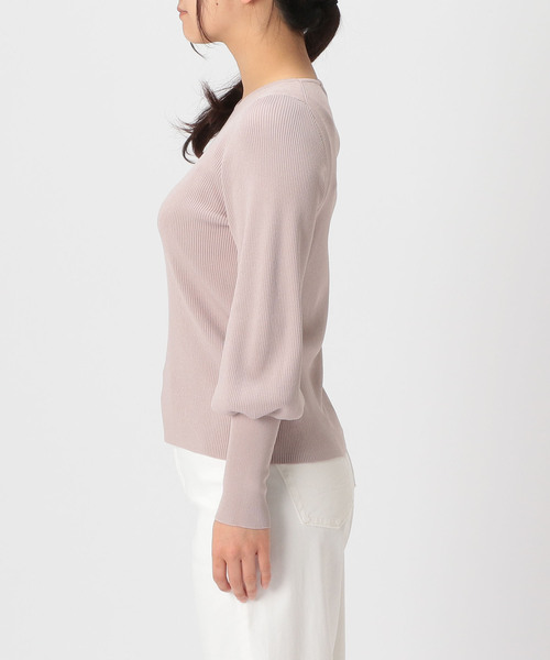 Tiara(ティアラ)の「袖ボリュームリブニット(ニット/セーター・レディース・ライトピンク/ライトブルー/アイボリー/イエロー/ライラック・FREE)」の6枚目の写真