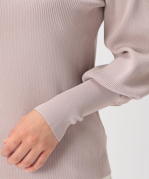 Tiara(ティアラ)の「袖ボリュームリブニット(ニット/セーター・レディース・ライトピンク/ライトブルー/アイボリー/イエロー/ライラック・FREE)」の9枚目の写真