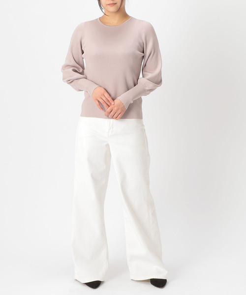 Tiara(ティアラ)の「袖ボリュームリブニット(ニット/セーター・レディース・ライトピンク/ライトブルー/アイボリー/イエロー/ライラック・FREE)」の12枚目の写真