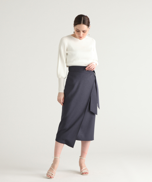 Tiara(ティアラ)の「袖ボリュームリブニット(ニット/セーター・レディース・ライトピンク/ライトブルー/アイボリー/イエロー/ライラック・FREE)」の15枚目の写真