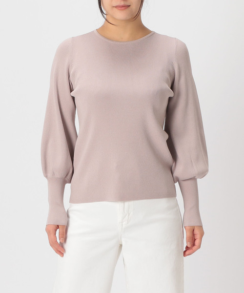 Tiara(ティアラ)の「袖ボリュームリブニット(ニット/セーター・レディース・ライトピンク/ライトブルー/アイボリー/イエロー/ライラック・FREE)」の17枚目の写真