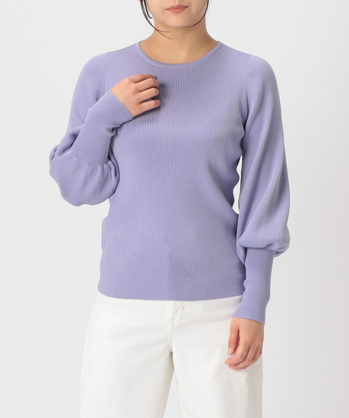 Tiara(ティアラ)の「袖ボリュームリブニット(ニット/セーター・レディース・ライトピンク/ライトブルー/アイボリー/イエロー/ライラック・FREE)」の18枚目の写真