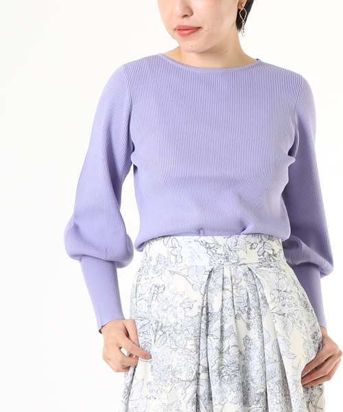 Tiara(ティアラ)の「袖ボリュームリブニット(ニット/セーター・レディース・ライトピンク/ライトブルー/アイボリー/イエロー/ライラック・FREE)」の19枚目の写真