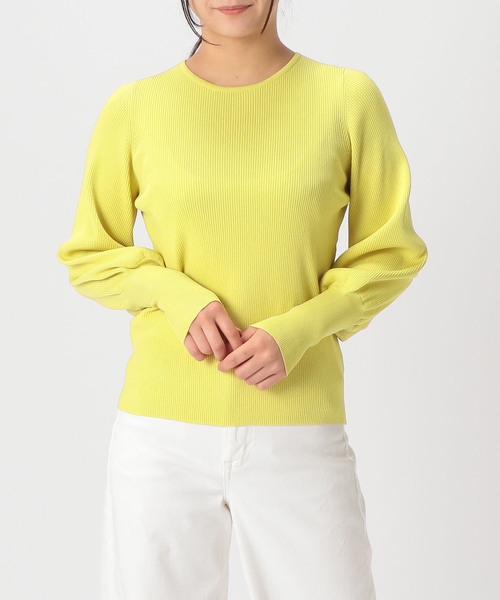 Tiara(ティアラ)の「袖ボリュームリブニット(ニット/セーター・レディース・ライトピンク/ライトブルー/アイボリー/イエロー/ライラック・FREE)」の20枚目の写真