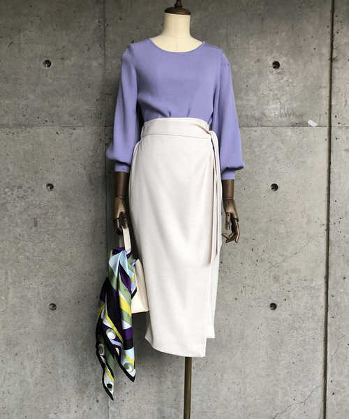 Tiara(ティアラ)の「袖ボリュームリブニット(ニット/セーター・レディース・ライトピンク/ライトブルー/アイボリー/イエロー/ライラック・FREE)」の21枚目の写真