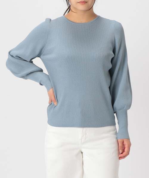 Tiara(ティアラ)の「袖ボリュームリブニット(ニット/セーター・レディース・ライトピンク/ライトブルー/アイボリー/イエロー/ライラック・FREE)」の22枚目の写真