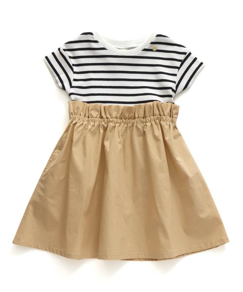 apres les cours(アプレレクール)の「/3柄ドッキングワンピース(ワンピース・キッズ・ネイビー/その他2/オフホワイト・120/80/130/140/90/100/110)」の3枚目の写真