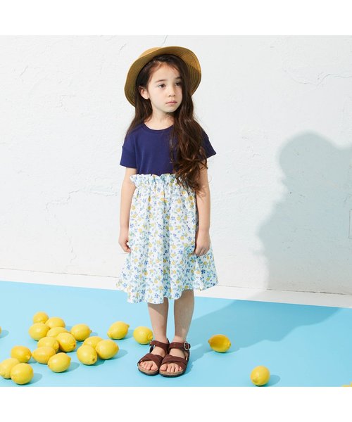 apres les cours(アプレレクール)の「/3柄ドッキングワンピース(ワンピース・キッズ・ネイビー/その他2/オフホワイト・120/80/130/140/90/100/110)」の6枚目の写真