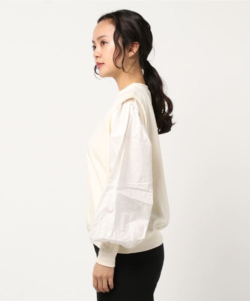 STYLEBLOCK（スタイルブロック）の「ミニ裏毛60sローンスリーブ切り替えスウェット（スウェット・レディース・ブラック/カーキ/アイボリー/ラベンダー・M）」の5枚目の写真