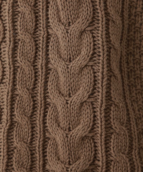 n'ee-ne（ネーネ）の「コットンケーブル編地切替ベスト（ベスト・レディース・モカ/ベージュ/オフホワイト/カーキ・FREE）」の16枚目の写真