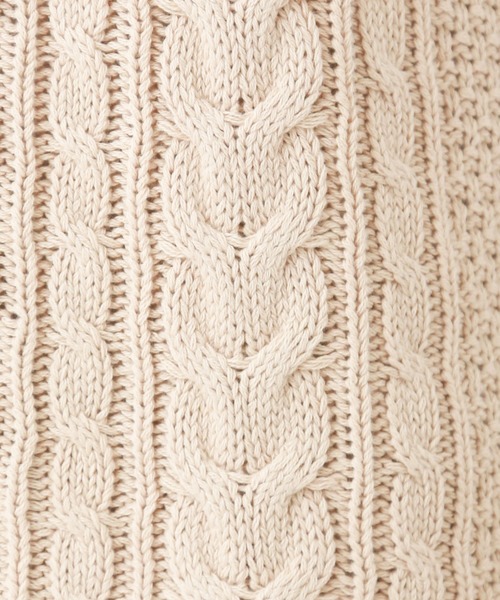 n'ee-ne（ネーネ）の「コットンケーブル編地切替ベスト（ベスト・レディース・モカ/ベージュ/オフホワイト/カーキ・FREE）」の6枚目の写真