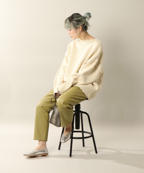 notch.（ノッチ）の「フェイクレザータックテーパードパンツ（その他パンツ・レディース・ブラック/オフホワイト/グリーン・M/TM）」の13枚目の写真