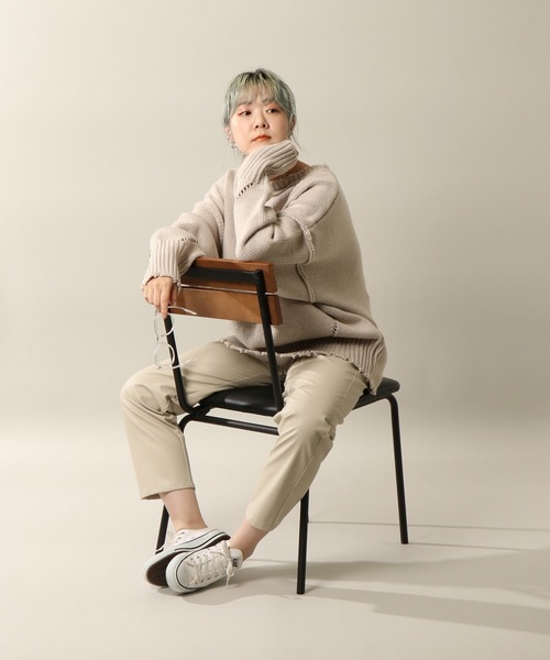 notch.（ノッチ）の「フェイクレザータックテーパードパンツ（その他パンツ・レディース・ブラック/オフホワイト/グリーン・M/TM）」の8枚目の写真