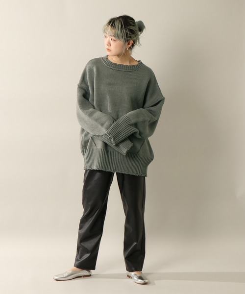 notch.（ノッチ）の「フェイクレザータックテーパードパンツ（その他パンツ・レディース・ブラック/オフホワイト/グリーン・M/TM）」の21枚目の写真