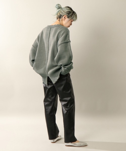 notch.（ノッチ）の「フェイクレザータックテーパードパンツ（その他パンツ・レディース・ブラック/オフホワイト/グリーン・M/TM）」の22枚目の写真