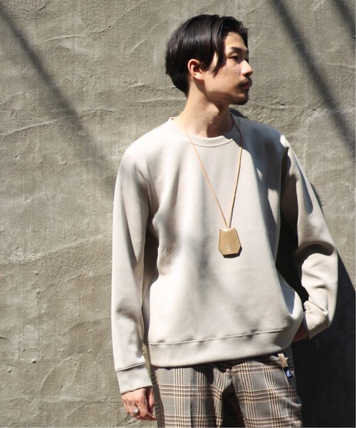 417 EDIFICE（フォーワンセブンエディフィス）の「◆ライトダンボール クルーネック（スウェット・メンズ・ベージュ/ネイビー/ブラウン/グリーン・SMALL/MEDIUM/LARGE）」の5枚目の写真