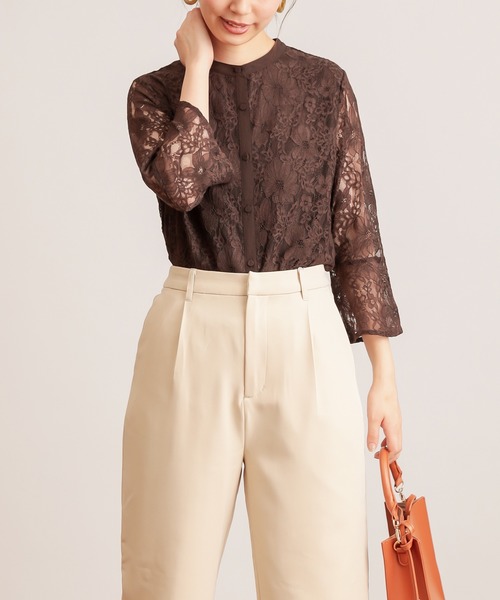 natural couture（ナチュラルクチュール）の「フレアスリーブレースブラウス（シャツ/ブラウス・レディース・アイボリー/ブラウン/ピンク・FREE）」の9枚目の写真