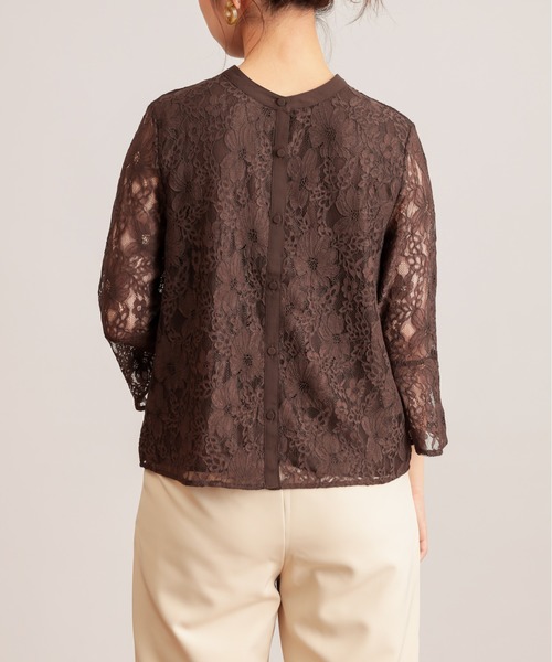 natural couture（ナチュラルクチュール）の「フレアスリーブレースブラウス（シャツ/ブラウス・レディース・アイボリー/ブラウン/ピンク・FREE）」の20枚目の写真