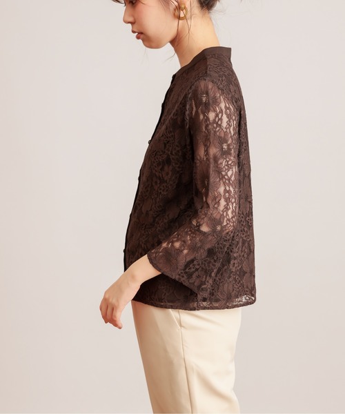 natural couture（ナチュラルクチュール）の「フレアスリーブレースブラウス（シャツ/ブラウス・レディース・アイボリー/ブラウン/ピンク・FREE）」の14枚目の写真