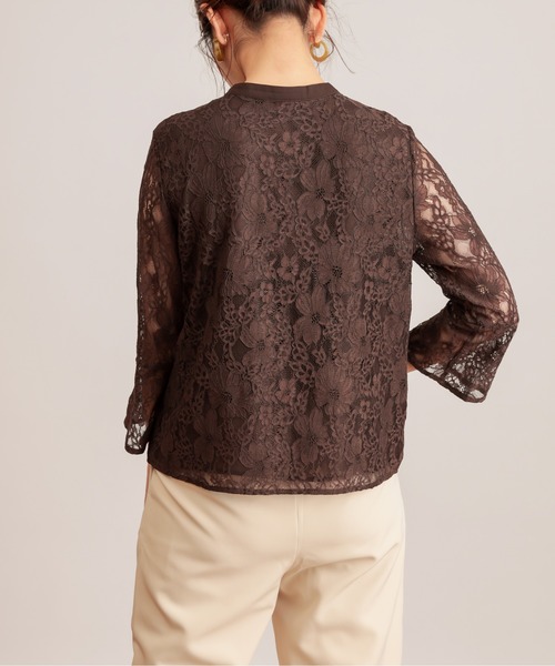 natural couture（ナチュラルクチュール）の「フレアスリーブレースブラウス（シャツ/ブラウス・レディース・アイボリー/ブラウン/ピンク・FREE）」の15枚目の写真