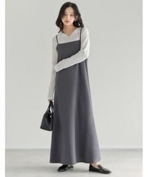 [接触冷感/UVカット/イージーケア][販売枚数7.2万枚突破][マタニティママに大好評][お気に入り登録数5万][低身長/高身長/大きいサイズ有][イージーケア]ジョーゼットポンチフレアキャミワンピース