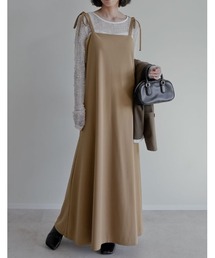 Re:EDIT（リエディ）の「[販売枚数6.9万枚突破][マタニティママに大好評][お気に入り登録数5万][低身長 高身長 大きいサイズ有][イージーケア]ジョーゼットポンチフレアキャミワンピース（ジャンパースカート）」