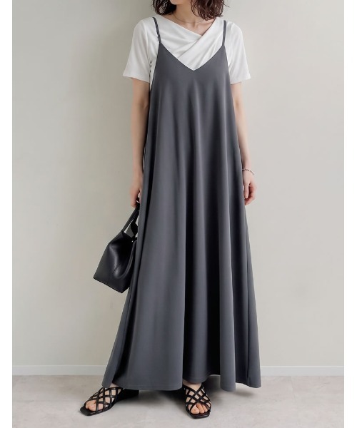 決まりました!【美品】セオリー　絹100% シフォン素材　ベルト・キャミ付属ワンピース2 crie conforto】バックオープンベルトキャミワンピース｜WOMEN