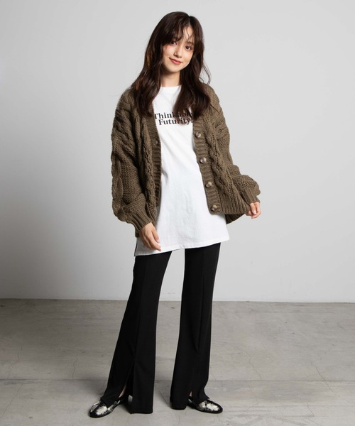 WEGO(ウィゴー)の「WEGO/センタースリットフレアパンツ(スラックス・レディース・ホワイト/ブラック/グリーン系その他・FREE)」の20枚目の写真
