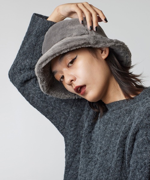 Narcissus(ナルシス)の「【Narcissus】ファーバケット(ハット・レディース・ブラック/グレー・FREE)」の9枚目の写真