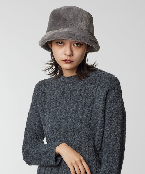 Narcissus(ナルシス)の「【Narcissus】ファーバケット(ハット・レディース・ブラック/グレー・FREE)」の4枚目の写真