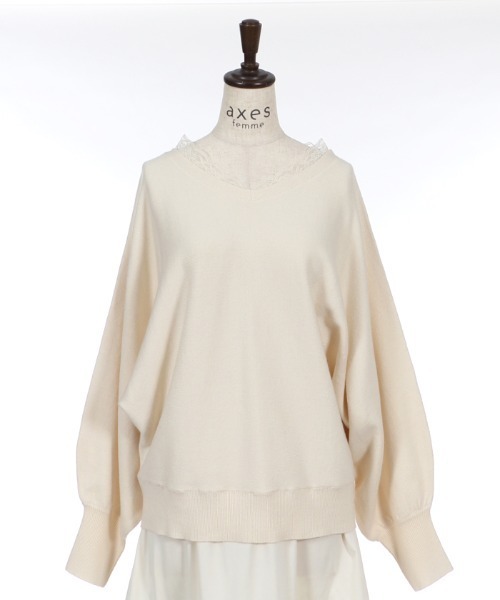 axes femme（アクシーズファム）の「バックリボンドルマンニット（ニット/セーター・レディース・ブラック/ブルー/キナリ・MEDIUM）」の8枚目の写真