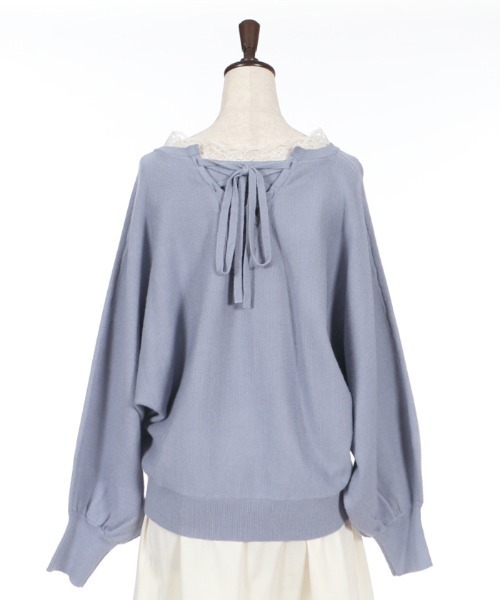 axes femme（アクシーズファム）の「バックリボンドルマンニット（ニット/セーター・レディース・ブラック/ブルー/キナリ・MEDIUM）」の17枚目の写真