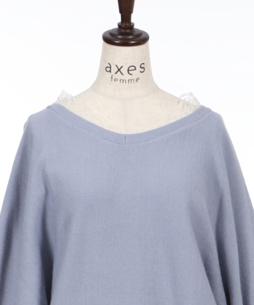 axes femme（アクシーズファム）の「バックリボンドルマンニット（ニット/セーター・レディース・ブラック/ブルー/キナリ・MEDIUM）」の14枚目の写真