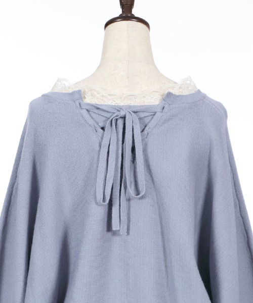 axes femme（アクシーズファム）の「バックリボンドルマンニット（ニット/セーター・レディース・ブラック/ブルー/キナリ・MEDIUM）」の7枚目の写真