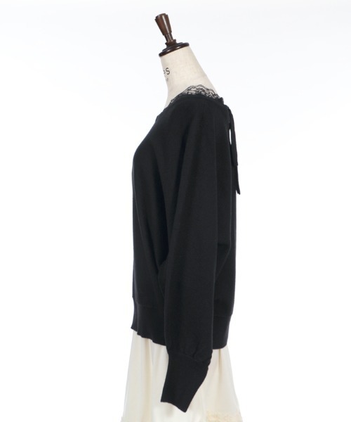 axes femme（アクシーズファム）の「バックリボンドルマンニット（ニット/セーター・レディース・ブラック/ブルー/キナリ・MEDIUM）」の5枚目の写真