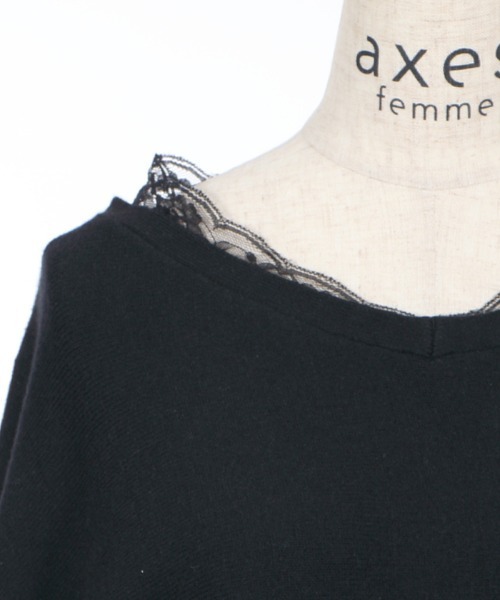 axes femme（アクシーズファム）の「バックリボンドルマンニット（ニット/セーター・レディース・ブラック/ブルー/キナリ・MEDIUM）」の13枚目の写真