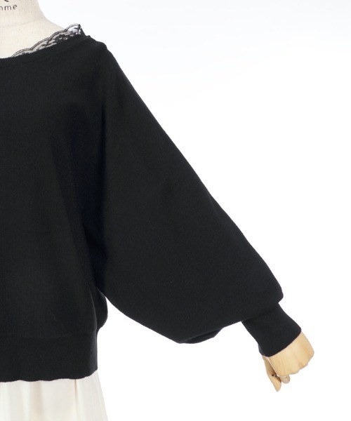 axes femme（アクシーズファム）の「バックリボンドルマンニット（ニット/セーター・レディース・ブラック/ブルー/キナリ・MEDIUM）」の6枚目の写真