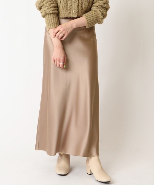 Spick&Span スカート HYU ストライプギャザーフレアスカート（ロング・マキシ丈