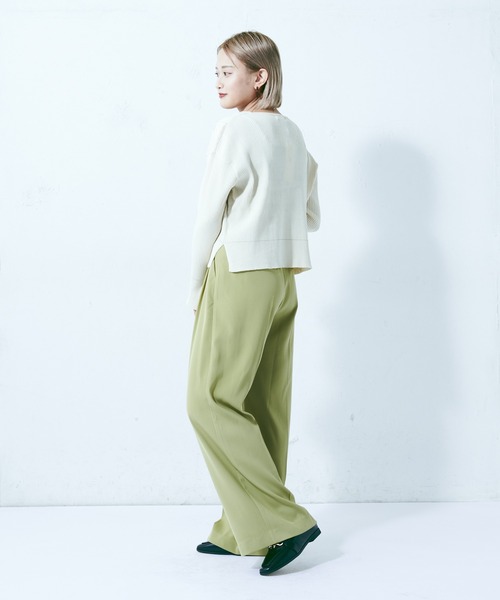 Lui's（ルイス）の「クロスベルトワイドパンツ（スラックス・レディース・ネイビー/グリーン/ライトベージュ・FREE）」の19枚目の写真