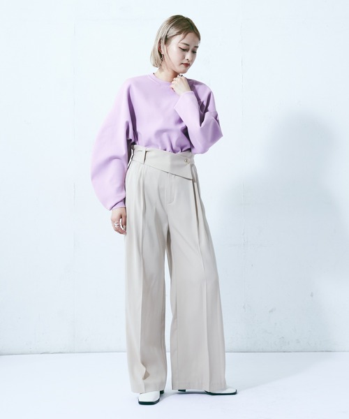 Lui's（ルイス）の「クロスベルトワイドパンツ（スラックス・レディース・ネイビー/グリーン/ライトベージュ・FREE）」の22枚目の写真